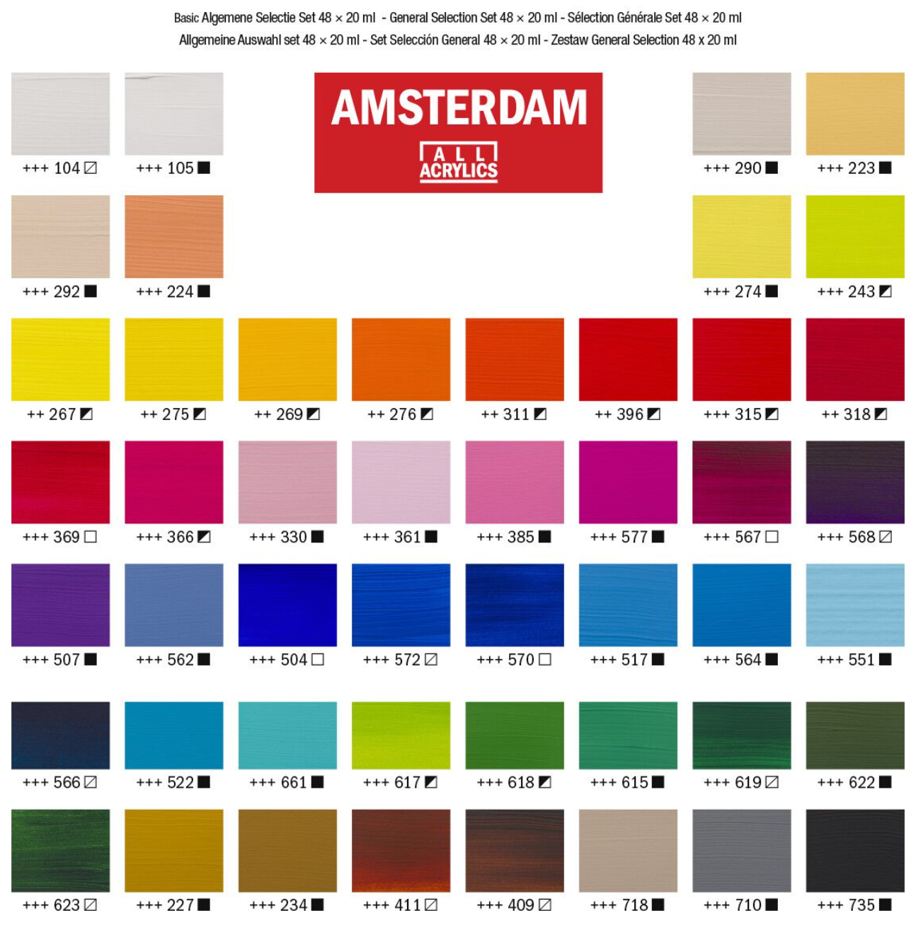 Amsterdam standard acrylic colors 48 x 20 ml